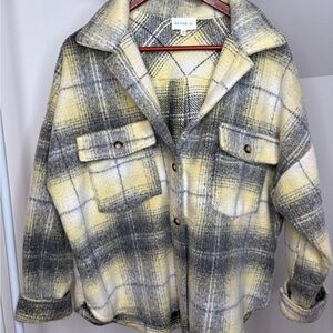 Better Be Plaid Jacket in Gray and Yellow